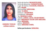 Activan Alerta Amber en Sinaloa por desaparición de Kimberly Yoselin, de 16 años, en Culiacán