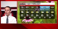 WATCH: Muggy with a few showers today, fall-like weather pattern to settle in soon
