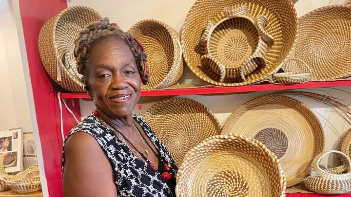 Studio in Savannah's City Market holds sweetgrass basket treasures