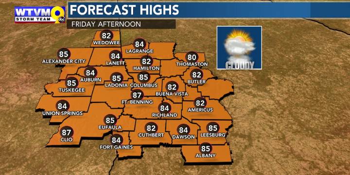 Stubborn clouds at times, Slow rise in rain chances