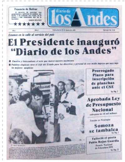 47 años: Diario de los Andes patrimonio del pueblo trujillano / Por Luis Huz Ojeda