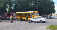 EVSC school bus involved in crash in downtown Evansville Thursday