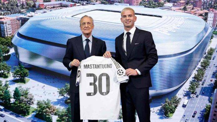 Argentino Franco Mastantuono fue presentado por el Real Madrid
