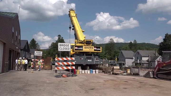Construction underway on Route 14 bridge in Trout Run one year after Hurricane Debbie