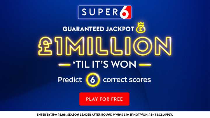 Super 6 Guaranteed Jackpot: £1 million to be won on Sky Bet free