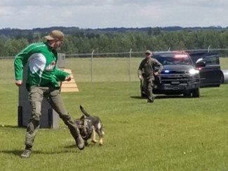 Police dog show in Innisfail Wednesday morning