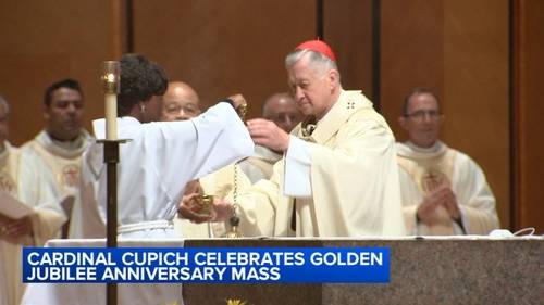 Cardinal Blase Cupich celebrates 50 years of priesthood with Golden Jubilee Anniversary Mass at Chicago's Holy Name Cathedral