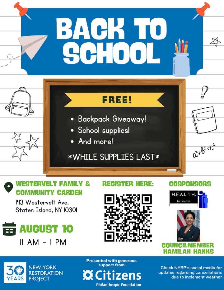 Back-to-school supplies giveaway set for Sunday on Staten Island