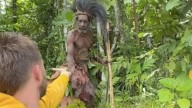Shocking moment idiot YouTuber risks being speared by untouched ‘cannibal’ tribe as his bizarre peace offering backfires