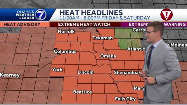 Heat advisory in effect Friday afternoon for Omaha area