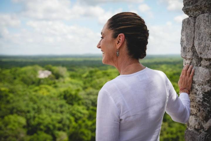 Sheinbaum presume desde Campeche la belleza de la selva maya