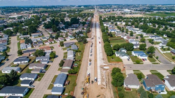 East Century Ave paving complete east of Stonewall Drive as work continues