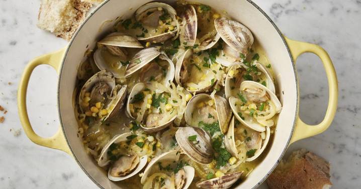 Crème fraîche creates a creamy broth in this recipe for briny