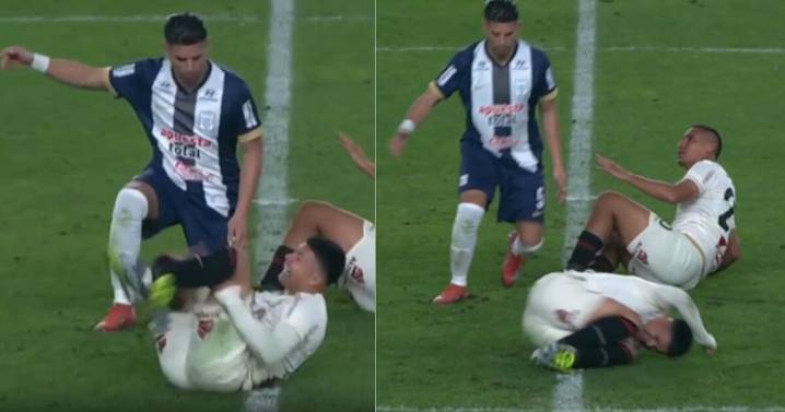 Carlos Zambrano mandó al suelo a Jairo Concha con fuerte falta y se salvó de la roja