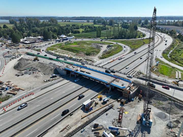 Highway 99 lane closures for Steveston Interchange Project