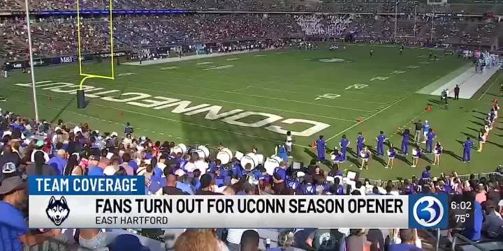 Fans fill the stands for UConn vs CCSU football matchup