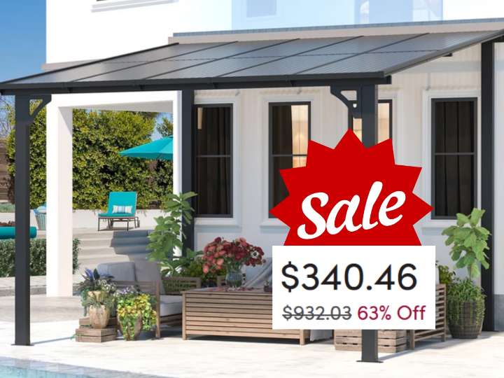 Pergola deal: $932 AECOJOY aluminum canopy now $340 at Wayfair
