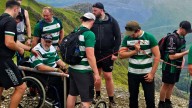 #TheMoment a rugby team carried a friend in a wheelchair up a mountain