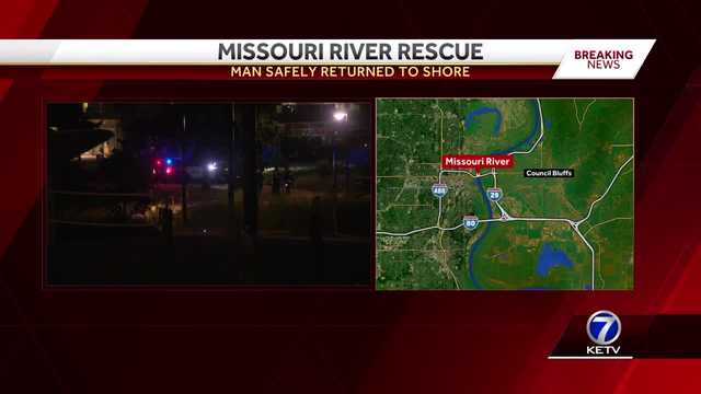 Man rescued swimming across Missouri River