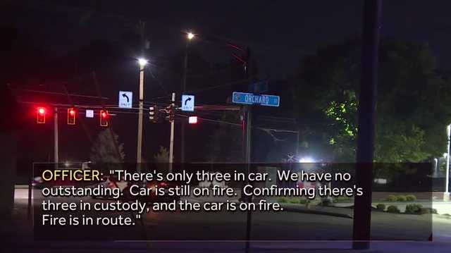Police: 3 people detained after car chase spans miles, leaves cars damaged