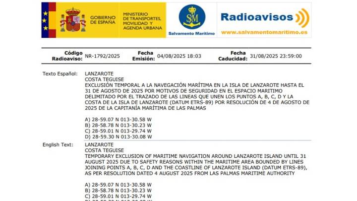 El Gobierno prohíbe la navegación en la costa de La Mareta para blindar el descanso de Sánchez