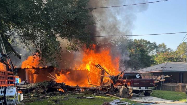 Baker house burns to the ground, leaves man with burns all over body