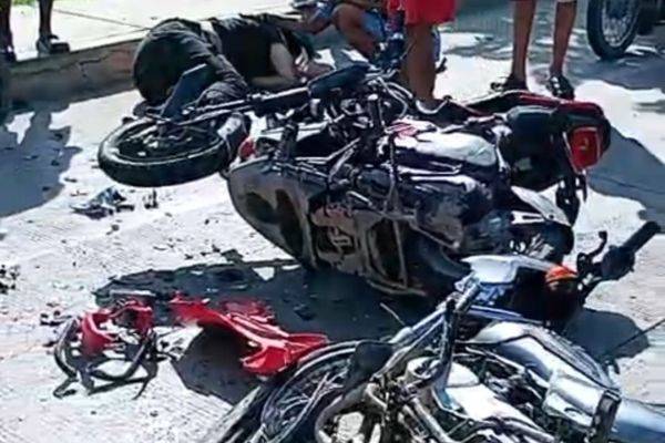 Accidente de motos en vía alterna dejó dos heridos