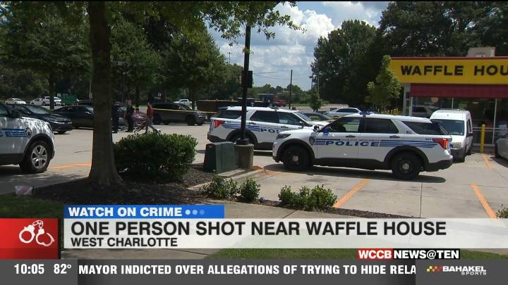 One person shot near west Charlotte Waffle House