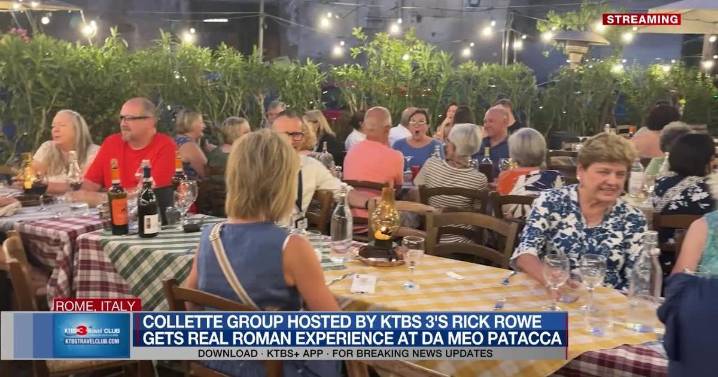 Collette group hosted by KTBS 3's Rick Rowe gets the real Roman experience at Da Meo Patacca
