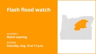 Flash flood watch previously issued for Oregon will expire at 11 p.m.
