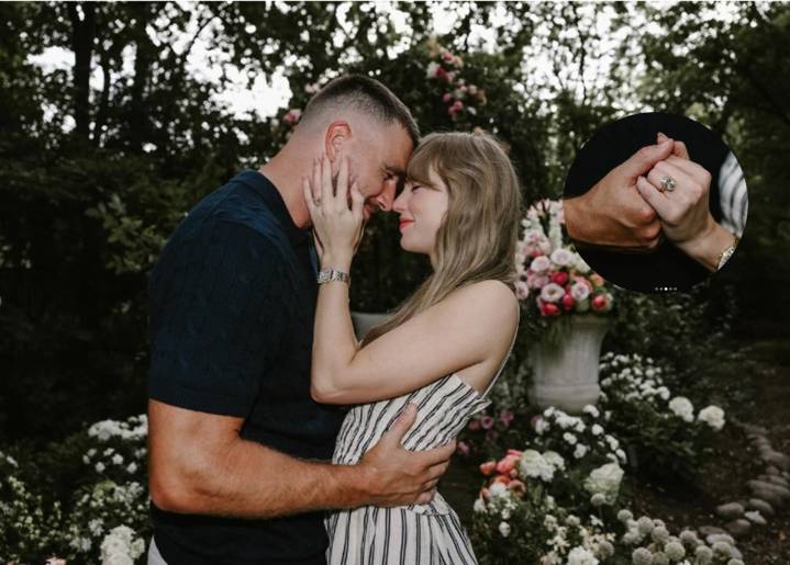 Taylor Swift y Travis Kelce: detalles del anillo de $550,000 que ilumina su compromiso