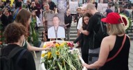 Ukrainians gather to honor an artist killed defending the country