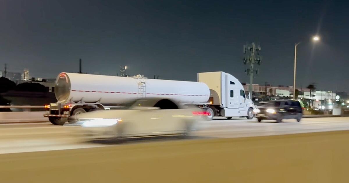 Wild L.A. pursuit: Carjackers steal 3 cars, drive big-rig wrong way on freeway, then escape