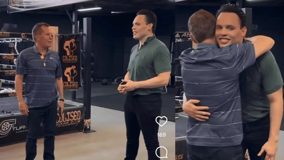 Julio César Chávez se reúne con su hijo Chavez Jr en gimnasio de Hermosillo, Sonora