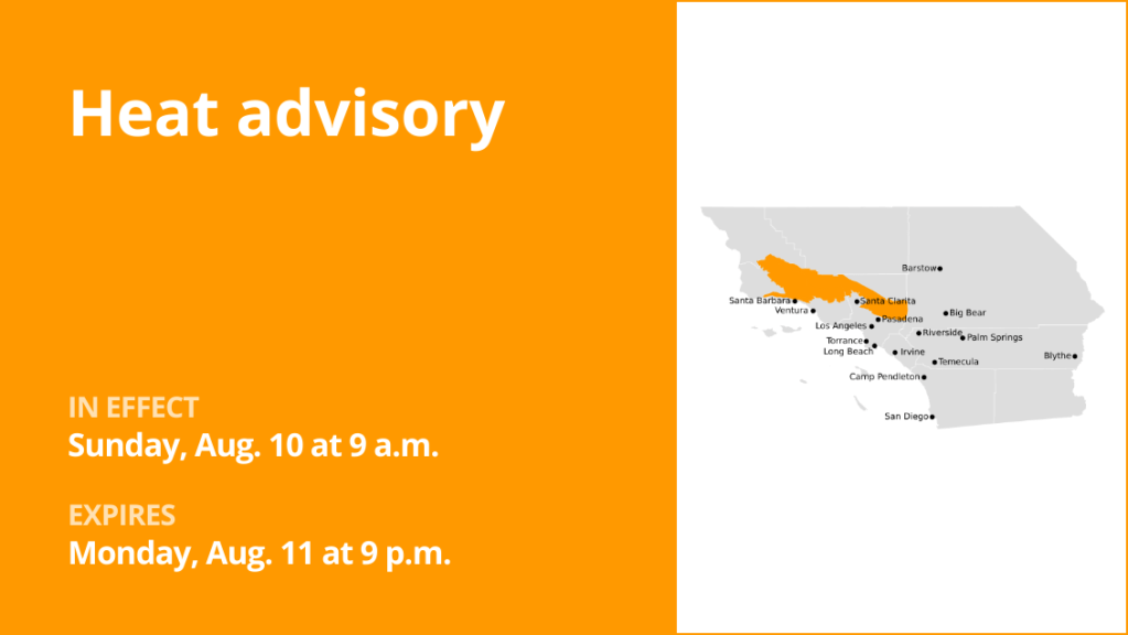 Update: Heat advisory affecting 5 Freeway north of LA until Tuesday night