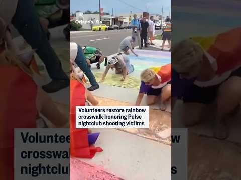 Volunteers restore crosswalk honoring Pulse victims