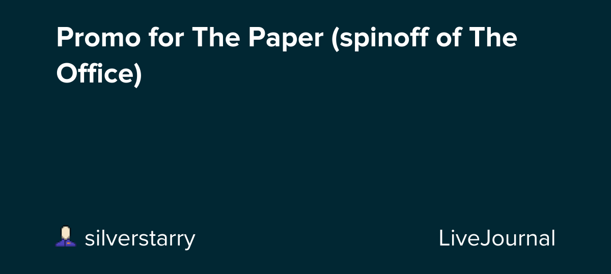 Promo for The Paper (spinoff of The Office): ohnotheydidnt