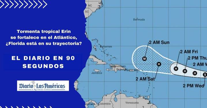 El Diario en 90 segundos: Tormenta tropical Erin se fortalece en el Atlántico, ¿Florida está en su trayectoria?