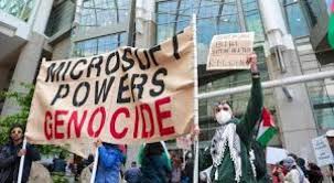 EEUU: Trabajadores protestan contra Microsoft por su apoyo tecnológico con el Ejército israelí que comete un genocidio en Gaza