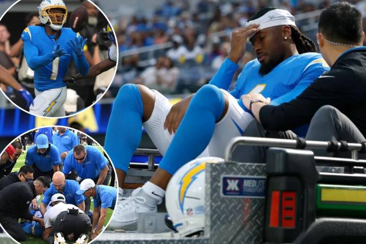 Chargers' Quentin Johnston hospitalized after scary concussion
