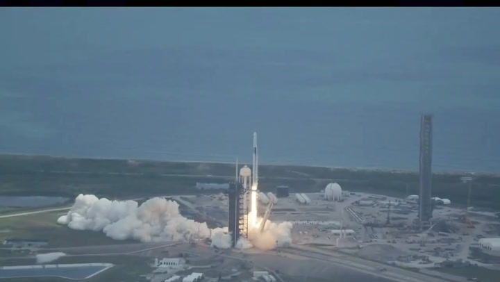 Moment SpaceX crew launches to ISS as space station celebrates historic milestone
