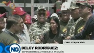 Delcy Rodríguez: "Aquí estamos prestos a defender a Venezuela en unión nacional"