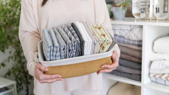 Reuse An Old Pillowcase For Clever Kitchen Towel Storage