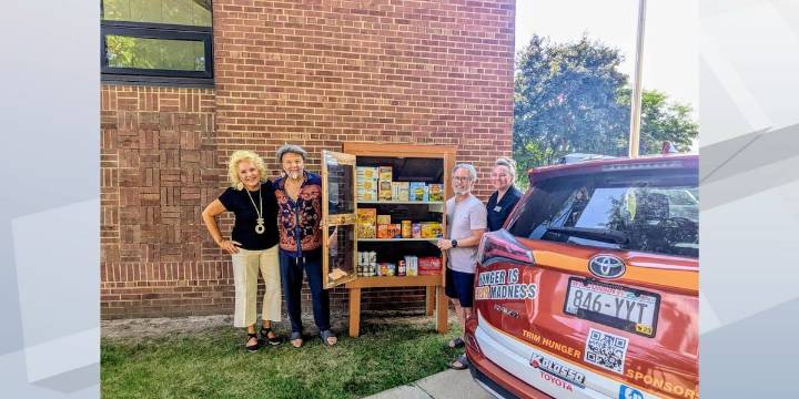 ‘Trim Hunger’ installs community food pantry at Franklin Elementary School