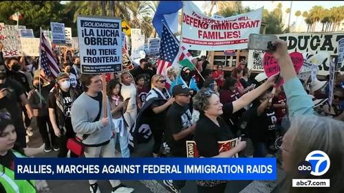 Immigrant rights advocates lead  day of rallies, marches, and boycotts over recent raids