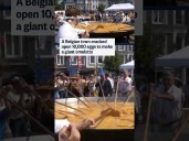 Belgian town uses 10,000 eggs to make giant omelette