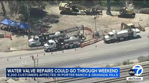 Water outage for thousands of customers in Porter Ranch, Granada Hills may last through weekend