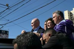 Argentina’s Milei pelted with stones on campaign trail