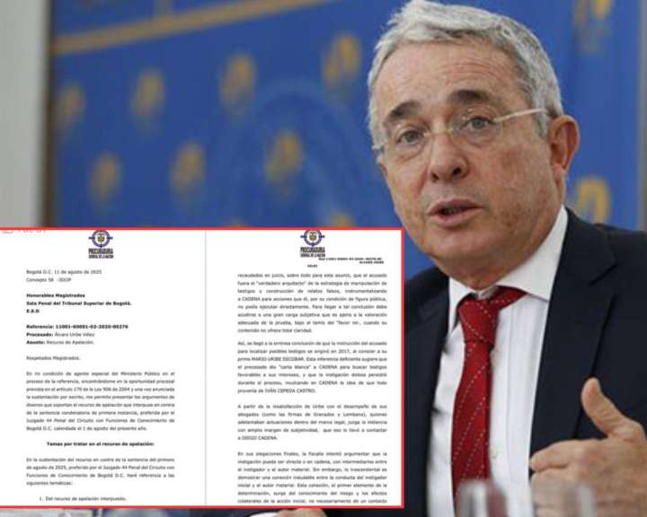 Procuraduría pide revocar condena de 12 años contra Álvaro Uribe