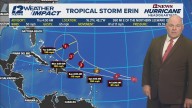 Tropical Storm Erin strengthens to 60 MPH, expected to become hurricane on Friday